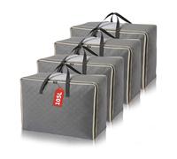 CHARMDI 4 Pack 105L Storage Bags, Wardrobe Storage Organiser, Breathable Large Storage Bags, 3 Sided Zip Top Lid, Duvet Storage Bag with PVC Window for Bedding, Clothes, Moving Home