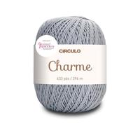 Charme Yarn by Circulo 100% Mercerized Brazilian Virgin Cotton (Pack of 1 Ball) - 433 Yards - Sport - New Label (8008 - Light Grey)