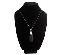 CHARMED 10X Vibrating Silicone Teardrop Necklace Necklace for Women, Men, & Couples. 3 Speeds and 7 Patterns. Black, Silver.