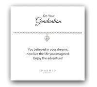 Charmed Jewellery Graduation Gift, Puffy Heart Bracelet 925 Sterling Silver, Personalised Bracelet for Women and Girls, College, School Leavers Present, Graduate