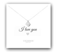 Charmed Jewellery I Love You Spinner Necklace, 925 Sterling Silver, Gift for Her, Hidden Message Jewellery, Valentine's Day Gift