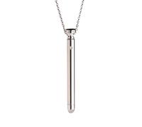 Charmed Silver 7x Vibrating Y Necklace For Women, Sexy Silver Bar Pendant With Chain Necklace, Rechargeable 2-in-1 Necklace Jewelry - Silver Color With Rhinestones