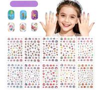 CharmeFleur 10 Sheets Nail Stickers For Kids Durable Nail Art Decals Self-Adhesive Nail Decorations Ocean Shell Mermaid Design Cute