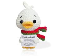 CHarmeFleur Positive Crochet Duck Animal Emotional Support Plush Funny Knitted Duckling Cuddly Toy Birthday Inspiring Pet Gifts For Women And Men