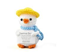 CHarmeFleur Positive Duck Presents, Exam Luck Tokens, Mini Knitted Duck Toy, Adorable Knit Emotional Support Bird, Innovative Office Desk Ornament & Stress Relief Present