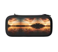 CHARMERM Beautiful Dusk Eva Storage Bag For Game Hard Travel Storage Messenger Bag For Console Pro Controller Accessories, Black, One Size, Art Deco