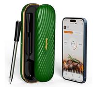 CharMeter Wireless Meat Thermometer Probe, 150m Bluetooth Range, Smart App Recipes, IP67 Waterproof Food Thermometer with Rechargeable Box for Outdoor Grill Smoker BBQ Rotisserie