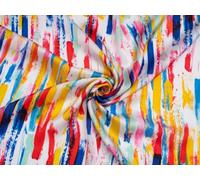 Charmeuse Silky Satin Dress Fabric - Minerva Exclusive Buoyant Strokes - per metre