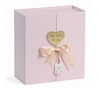 CHARMGIFTBOX 18 x 18 x 7.6cm (7x7x3 Inch) Pink Gift Boxes with Lids, Small Pink Gift Box with Ribbon Card Fancy Gift Wrap Boxes for Anniversary, Bridal Showers, Weddings, Girlfriend, Mother's day