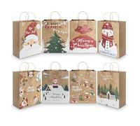 CHARMGIFTBOX 24PCS Christmas Paper Bags, 23 * 18 * 10cm Kraft Gift Bags with Handle,Party Bag for Eco-Friendly Party Favors for Holiday Presents & Decorations