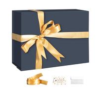 CHARMGIFTBOX Blue Gift Boxes with Lids, 23x18x10 cm Gift Box with Ribbon, Collapsible Gift Boxes with Magnetic Closure Luxury Packaging Box for Mother's Day, Birthdays, Bridal Gifts,Weddings