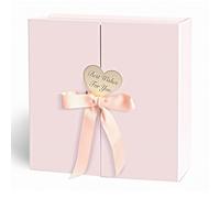 CHARMGIFTBOX Gift Boxes with Lids, 22 x 21 x 6.5cm,Pink Gift Boxes with Lids, Large Gift Box for Presents, Birthday Gift Packing with Ribbon, Suitable for Wedding, Holidays, Anniversary, Baby Shower