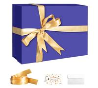 CHARMGIFTBOX Gift Boxes with Lids and Ribbon, 23x18x10 cm Collapsible Magnetic Closure Luxury Packaging Box, Reusable Storage Box for Mother's Day, Birthdays, Bridal & Weddings Gifts,Royal Blue