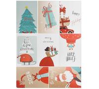 CHARMGIFTBOX Multi-Colored 15.2 x 10cm Large Christmas Cards, 8 Designs, 24PCS Assorted Holiday Greeting Cards with Envelope, Gloosy Exterior, Matte Interior, 300 GSM (Red)