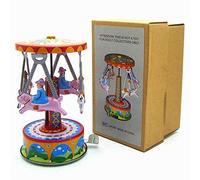 Charmgle Retro Tin Toy Carousel Party Theme Merry-go-round Toys Ornaments Creative Gifts Desktop Decoration