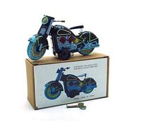 Charmgle Retro Wind-up Motorcycle Tin Toy Clockwork Spring Tinplate Toys Photography Props Decoration Adult Collection Black