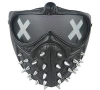 Charmgle Watch Dogs 2 Halloween Cosplay Masquerade Mask Pearce Wrench Resin Masks Rivet Helmet Eyepatch Face Muffle Black