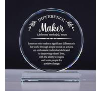 CHARMIBLE Difference Maker Gifts for Women Men, Appreciation Award Crystal Plaque Gifts with Box Packaging, Sincere Thank You Gifts for Difference Makers, Christmas/Retirement/Birthday Gift