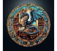 CHARMIBLE Jigsaw Puzzles for Adults 1000, The Dragon Library 1000 Piece 67.5x67.5cm Hard Impossible Round Puzzle, Colorful DIY Puzzles for Home Decoration Family Puzzle Perfect for Easter Birthday