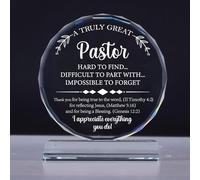 CHARMIBLE Pastor Gifts for Women Men, Appreciation Pastors Award Crystal Plaque Gifts with Box Packaging, Sincere Thank You Gifts for Pastor, Anniversary/Christmas/Retirement/Birthday Gift