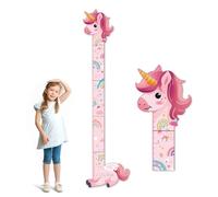 CHARMIBLE Personalised Wooden Print Height Chart for Kids, Custom Name Wall Hanging Measuring Ruler for Child, Removable Wood Baby Measuring Wall Chart for Bedroom Nursery Wall Decoration (Unicorn)