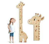 CHARMIBLE Personalised Wooden Print Height Chart for Kids, Custom Name Wall Hanging Measuring Ruler for Child, Removable Wood Baby Measuring Wall Chart for Bedroom Nursery Wall Decoration (Giraffe A)