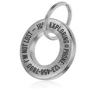 Charmify Dog Tag Engraved UK - Personalised Stainless Steel Pet ID Tag for Dogs or Cats | Custom Deep Engraved Name Tag for Dog Collar | Durable Pet Tag with Clear Lettering & Polished Finish (L size)