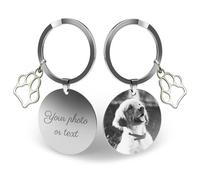 Charmify Personalised Dog Tag for Pets Engraved UK - Round Silver 25mm ID Tag with Paw Charm - Custom Dog Name Tag for Collar - Locally Made (UK)