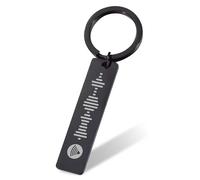 Charmify Personalised Keyring Code for Music APP - Custom Engraved QR Code, Gift for Him, Her or Couples - Stainless Steel Keepsake (Black) Made in UK
