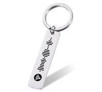 Charmify Personalised Keyring Code for Music APP - Custom Engraved QR Code on Key Chain, Gift for Him, Her or Couples - Stainless Steel Keepsake (Silver) Made in UK