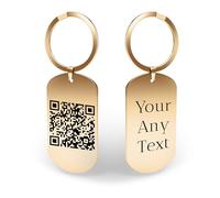 Charmify Personalised Keyring - Custom Laser Engraved Metal Keychain with QR Code & Text - Double-Sided Personalised Gift for Men & Women (Rose Gold) Made in the UK