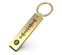 Charmify Personalised Spotify Code Keyring - Custom Engraved Music Gift for Him, Her, or Couples - Stainless Steel Keepsake (Gold) Locally Made (UK)