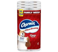 Charmin Toilet Paper Ultra Strong Clean Touch, 30 Family Mega Rolls = 150 Regular Rolls (Packaging May Vary)