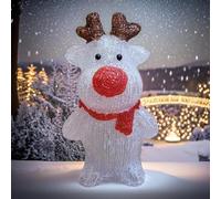 Charming 30cm UK Plug-In Light Up Resin Rudolf - Christmas House Decoration with Red Scarf