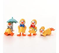 Charming 4PCS Duck Ornaments Miniature Decor for Your Garden and Office Whimsical Addition to Any Setting (Yellow)