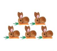 Charming 5 Piece Set of Bunny Hair Clips Accessories for Festive Occasions (Brown)
