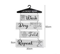 Charming 5 Piece Wooden Laundry Rules Sign Set, Rustic Wall Decor for Stylish Home Interiors (A)