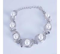 Charming Alloy Bracelet Featuring a Unique Circular Pearl Design for Effortless Elegance (Silver)