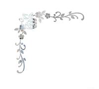 Charming and Stylish Removable Floral Stickers in Stunning 3D Design to Enhance Your Interiors (Silver)
