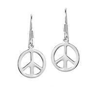 Charming and Vintage 13 mm Peace Symbol .925 Sterling Silver Dangle Earrings | Earrings for Women | Sterling Silver Earrings | Dangle Earrings For Women