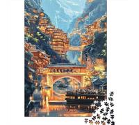 Charming Asian Village by The River, Classic Puzzle, 1000 Pieces, 38x26cm/1000pcs
