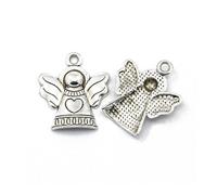 Charming Beads Antique Silver Metal Alloy Angel Charms 21mm Pack of 20 - Perfect for Jewellery Making & Gift Giving