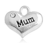Charming Beads Antique Silver Metal Alloy Mum Charms 18mm Pack of 5 for Jewellery Making and More