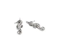 Charming Beads Antique Silver Metal Alloy Seahorse Charms 22mm Pack of 10 - Unique Design Versatile for Bracelets, Necklaces and More