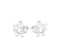 Charming Beads Antique Silver Metal Alloy Sheep Charms 15mm Pack of 10 for Jewellery Making and More
