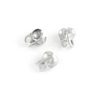 Charming Beads Silver Stainless Steel 2.5mm x 5mm Clamshell Callottes Pack of 20,Y01845