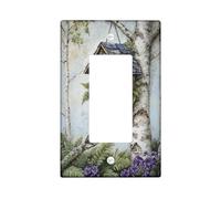 Charming Bird House Switch Cover Plate, Rustic Brown Nature Theme for Home Decor, Thermoplastic Wall Plates, Standard Size Single Rocker
