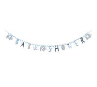 Charming Blue Floral Elephant Jointed Baby Shower Banner (165cm x 12 cm) - Ideal for Boy Baby Shower, Blue Birthday Decorations & More - 1 Pc