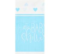 Charming Blue Hearts Baby Shower Rectangular Plastic Table Cover (137cm x 274cm) - Perfect for Celebration of Your Little One - 1 Pc, 54" x 84"