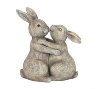 Charming Brown Bunny Couple Ornament - 11.5x9cm Centimetres - Showcase Love & Embrace Design